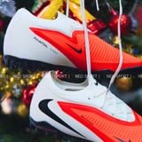  Giày Bóng Đá Cỏ Nhân Tạo Phantom 6 Pro Bo Thun Đỏ Gót Trắng TF 