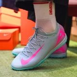  GIÀY BÓNG ĐÁ CHÍNH HÃNG CỎ NHÂN TẠO NIKE ZOOM MERCURIAL VAPOR 16 PRO XÁM XANH/HỒNG TF - FQ8687-301 