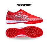  Giày Bóng Đá Chính Hãng Cỏ Nhân Tạo NMS CAPITAN 2.0 Bo Thun Đỏ TF 