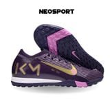  Giày Bóng Đá Cỏ Nhân Tạo Mercurial Vapor 16 Elite Mbappe Bo Thun Tím Đậm TF 