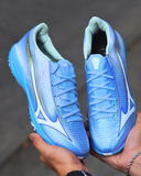  Giày Bóng Đá Cỏ Nhân Tạo Mizuno Alpha 3 Elite Pro Bo Thun Xanh Da TF 