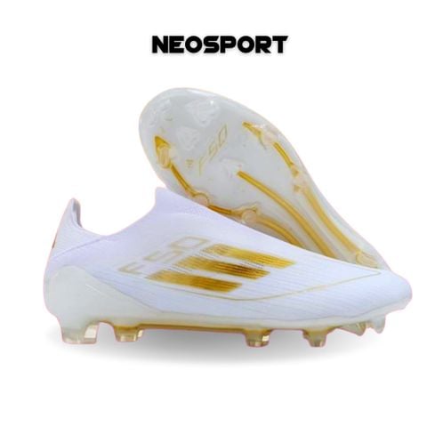  Giày Bóng Đá Cỏ Tự Nhiên F50 Trắng/Vàng đồng không dây Generation Pack FG 