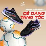  Giày Bóng Đá Futsal Chính Hãng Mira Samba Đen/Tím IC 
