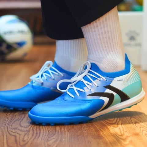  Giày Bóng Đá Cỏ Nhân Tạo Chính Hãng Kelme V-Mach 3.0.4 Bo Thun Xanh Da TF - 8621ZX1423 