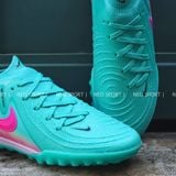  Giày Bóng Đá Cỏ Nhân Tạo Phantom GX2 Elite V1.2 Bo Thun Xanh Ngọc Logo Hồng TF 