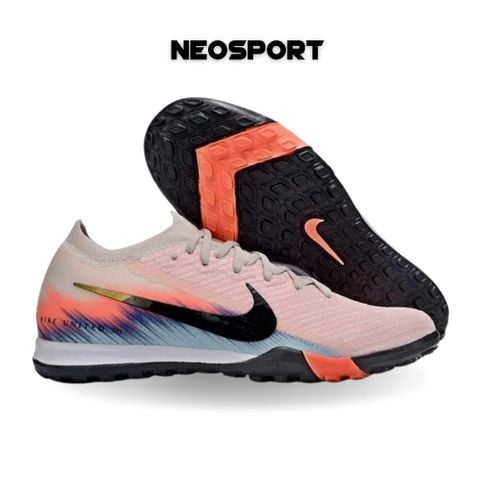  Giày Bóng Đá Cỏ Nhân Tạo Mercurial Vapor 16 Elite Bo Thun Cam Nhạt Xanh Biển TF 