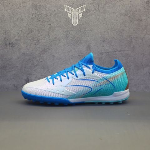  Giày Bóng Đá Cỏ Nhân Tạo Chính Hãng Kelme Flash 6.0.4 Bo Thun Trắng/Xanh Da TF - 8621ZX1406 