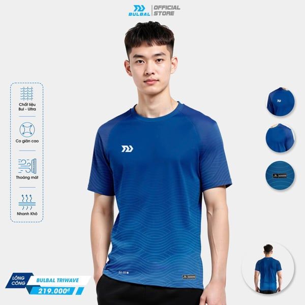  Áo Pickleball Nam Bulbal Triwave Xanh Lông Công 