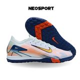  Giày Bóng Đá Cỏ Nhân Tạo Mercurial Vapor 16 Elite Bo Thun MDS009 Xám/Xanh/Hồng TF 