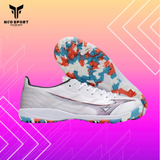  Giày Bóng Đá Cỏ Nhân Tạo Mizuno Alpha Elite Trắng/Xám Đế Camo TF 