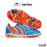  Giày Bóng Đá Futsal Chính Hãng Thái Lan Pan Nitro Xanh Bích/Cam IC 