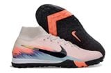  Giày Bóng Đá Cỏ Nhân Tạo Mercurial Superfly 10 Cổ Cao Cam Nhạt Xanh Biển TF 