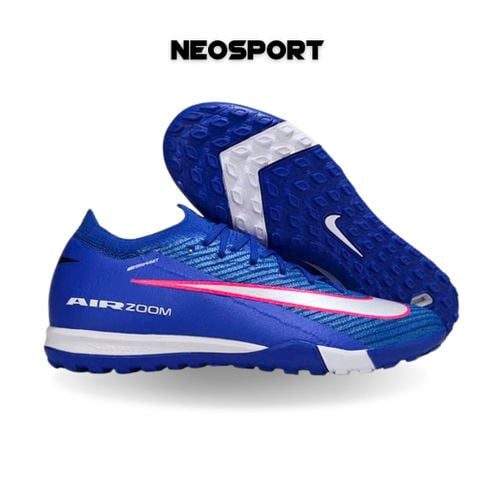  Giày Bóng Đá Cỏ Nhân Tạo Mercurial Vapor 16 Elite Bo Thun Xanh Bích Coban/Hồng TF 