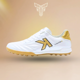  Giày Bóng Đá Cỏ Nhân Tạo Chính Hãng Kelme K-Fighting Trắng/Vàng Đồng TF - 8621ZX1474-123 