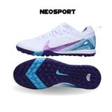  Giày Bóng Đá Cỏ Nhân Tạo Mercurial Vapor 16 Pro Bo Thun Trắng Đế Tím Đậm TF 