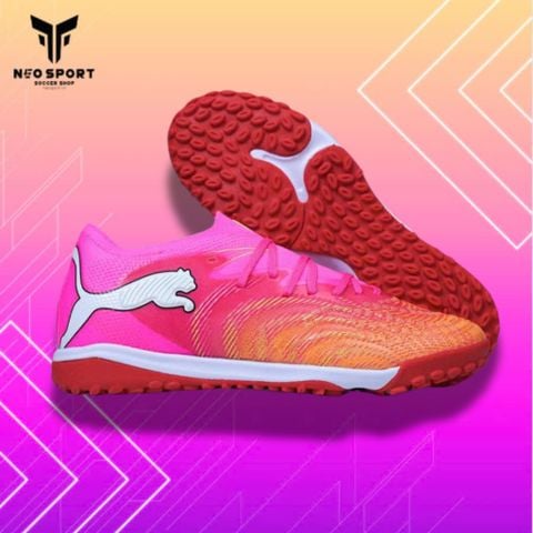  Giày Bóng Đá Cỏ Nhân Tạo Puma Future 8 Ultimate Cổ Cao Cam/Hồng TF 