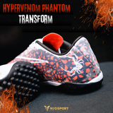  Giày Bóng Đá Cỏ Nhân Tạo Hypervenom Phantom Transform Trắng/Cam Đế Đen TF 