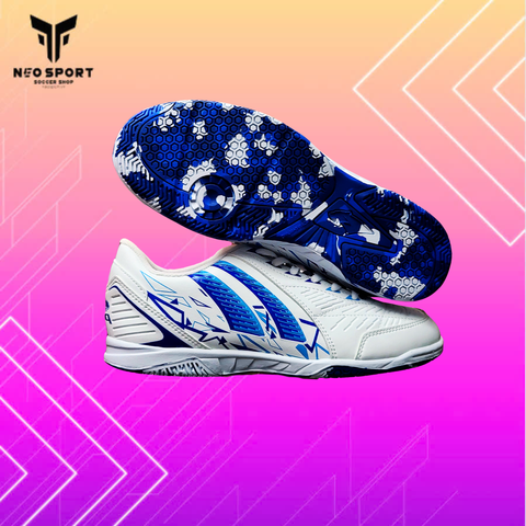  Giày Bóng Đá Futsal Chính Hãng Thái Lan Pan Nitro Trắng/Xanh Bích IC 