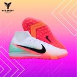  Giày Bóng Đá Cỏ Nhân Tạo Mercurial Superfly 10 Cổ Cao Sam Kerr Trắng Hồng/Cam TF 
