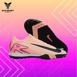  Giày Bóng Đá Cỏ Nhân Tạo Mercurial Vapor 16 Elite Bo Thun Cam Sữa Gót Hồng TF 
