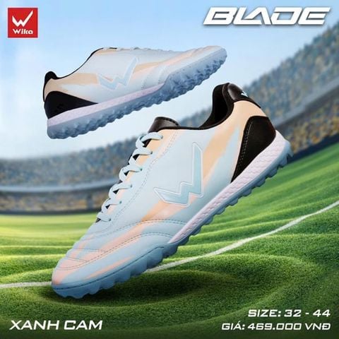  Giày Bóng Đá Chính Hãng Cỏ Nhân Tạo Wika Blade Xanh/Cam TF 