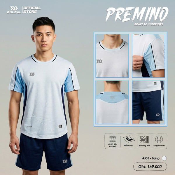  Bộ Quần Áo Bóng Đá Bulbal Premino Trắng 