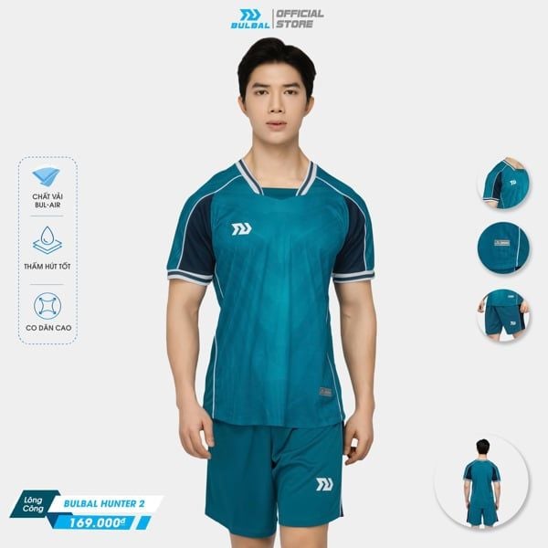  Bộ Quần Áo Bóng Đá Bulbal Hunter 2 Xanh Lông Công 