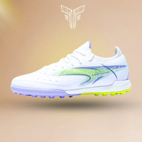  Giày Bóng Đá Cỏ Nhân Tạo Chính Hãng Kelme Flash 6.0.4 Bo Thun Trắng Đế Tím/Chuối TF - 8621ZX1406 
