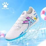  Giày Bóng Đá Cỏ Nhân Tạo Chính Hãng Kelme 5.0 Bo Thun Trắng/Xanh Da TF - 9521ZX1324 