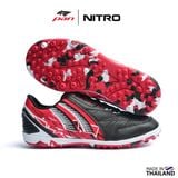  Giày Bóng Đá Futsal Chính Hãng Thái Lan Pan Nitro Trắng Đen/Đỏ đế camo TF 