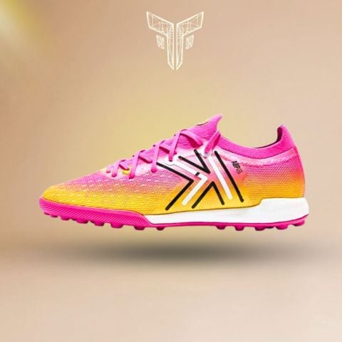  Giày Bóng Đá Cỏ Nhân Tạo Chính Hãng Kelme 5.0 Bo Thun Hồng/Vàng TF - 9521ZX1324 