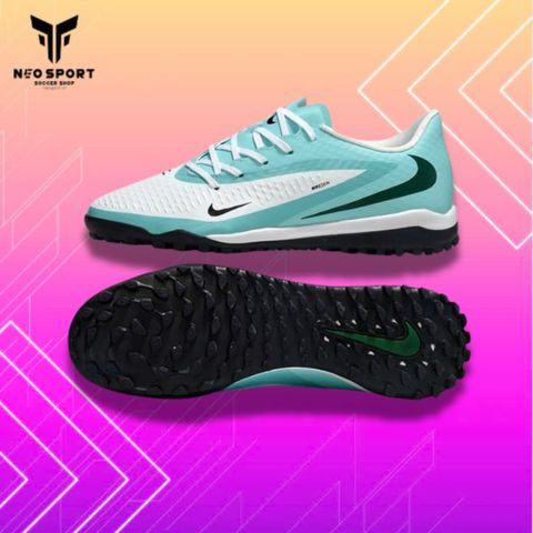  Giày Bóng Đá Cỏ Nhân Tạo Phantom 6 Low Academy Trắng Xanh Ngọc TF 