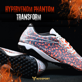 Giày Bóng Đá Cỏ Nhân Tạo Hypervenom Phantom Transform Trắng/Cam Đế Đen TF 