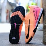  Giày Bóng Đá Cỏ Nhân Tạo Mercurial Vapor 16 Elite Bo Thun Cam Sữa Gót Hồng TF 