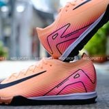  Giày Bóng Đá Cỏ Nhân Tạo Mercurial Vapor 16 Elite Bo Thun Cam Sữa Gót Hồng TF 