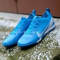  Giày Bóng Đá Cỏ Nhân Tạo Mercurial Vapor 16 Pro Bo Thun V3 Xanh Cổ Vịt TF 