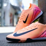 Giày Bóng Đá Cỏ Nhân Tạo Mercurial Vapor 16 Elite Bo Thun Cam Sữa Gót Hồng TF 