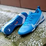  Giày Bóng Đá Cỏ Nhân Tạo Mercurial Vapor 16 Pro Bo Thun V3 Xanh Cổ Vịt TF 