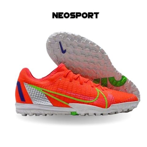  Giày Đá Banh Cỏ Nhân Tạo Mercurial Vapor 14 Pro Bo Thun Hồng Cam TF 
