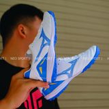  Giày Bóng Đá Cỏ Nhân Tạo Mizuno Morelia NEO 4 Pro Đế Đệm Trắng Xanh TF 