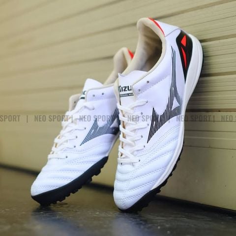  Giày Bóng Đá Cỏ Nhân Tạo Mizuno Morelia NEO 4 Pro Đế Đệm Trắng Đen TF 