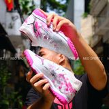  Giày Bóng Đá Cỏ Nhân Tạo Puma Future 8 Ultimate Cổ Cao Trắng/Hồng Hoa Anh Đào TF 
