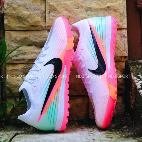  Giày Bóng Đá Cỏ Nhân Tạo Mercurial Vapor 16 Elite Bo Thun Trắng Hồng/Cam TF 