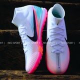  Giày Bóng Đá Cỏ Nhân Tạo Mercurial Superfly 10 Cổ Cao Sam Kerr Trắng Hồng/Cam TF 