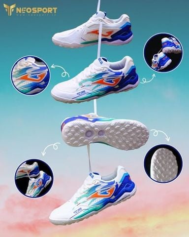  Giày Bóng Đá Cỏ Nhân Tạo Joma FS Reactive Trắng Xanh Bích TF 