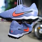  Giày Bóng Đá Cỏ Nhân Tạo Tiempo 10 Pro Bo Thun Xám Logo Cam TF 