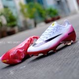  Giày Bóng Đá Cỏ Tự Nhiên Mercurial Vapor 16 Elite Trắng/Hồng FG 