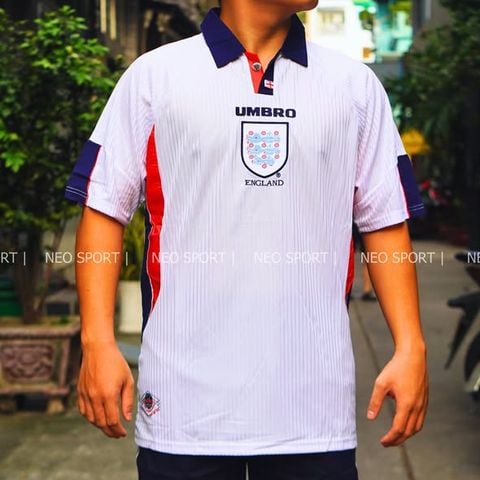  Áo Retro - Tuyển Anh 1998 Trắng sân nhà 