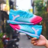  Giày Bóng Đá Cỏ Nhân Tạo Puma Future 8 Ultimate Cổ Cao Xanh biển/Hồng TF 