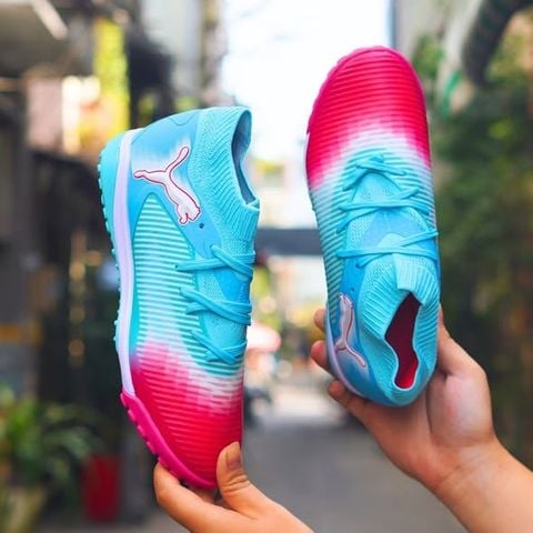  Giày Bóng Đá Cỏ Nhân Tạo Puma Future 8 Ultimate Cổ Cao Xanh biển/Hồng TF 